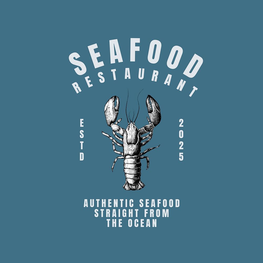 Vintage seafood logo template   design