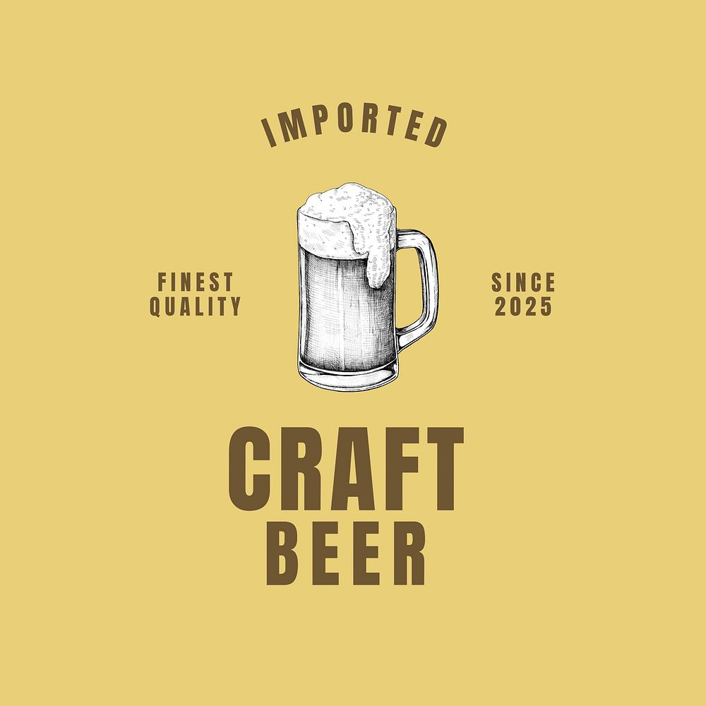 Craft beer logo template   design