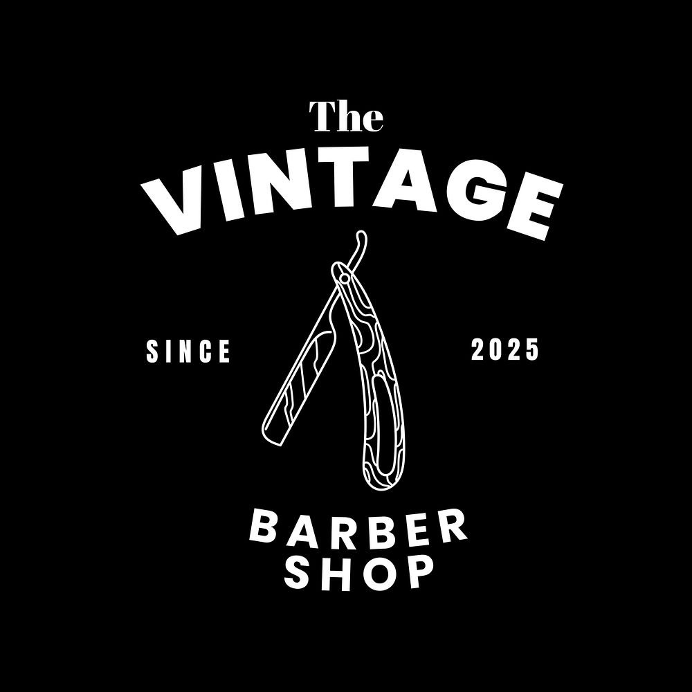 Vintage barber logo template   design