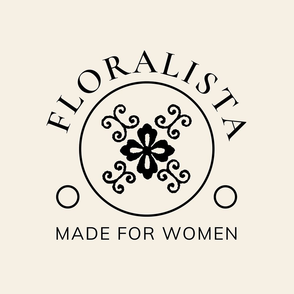 Florist logo template cream  