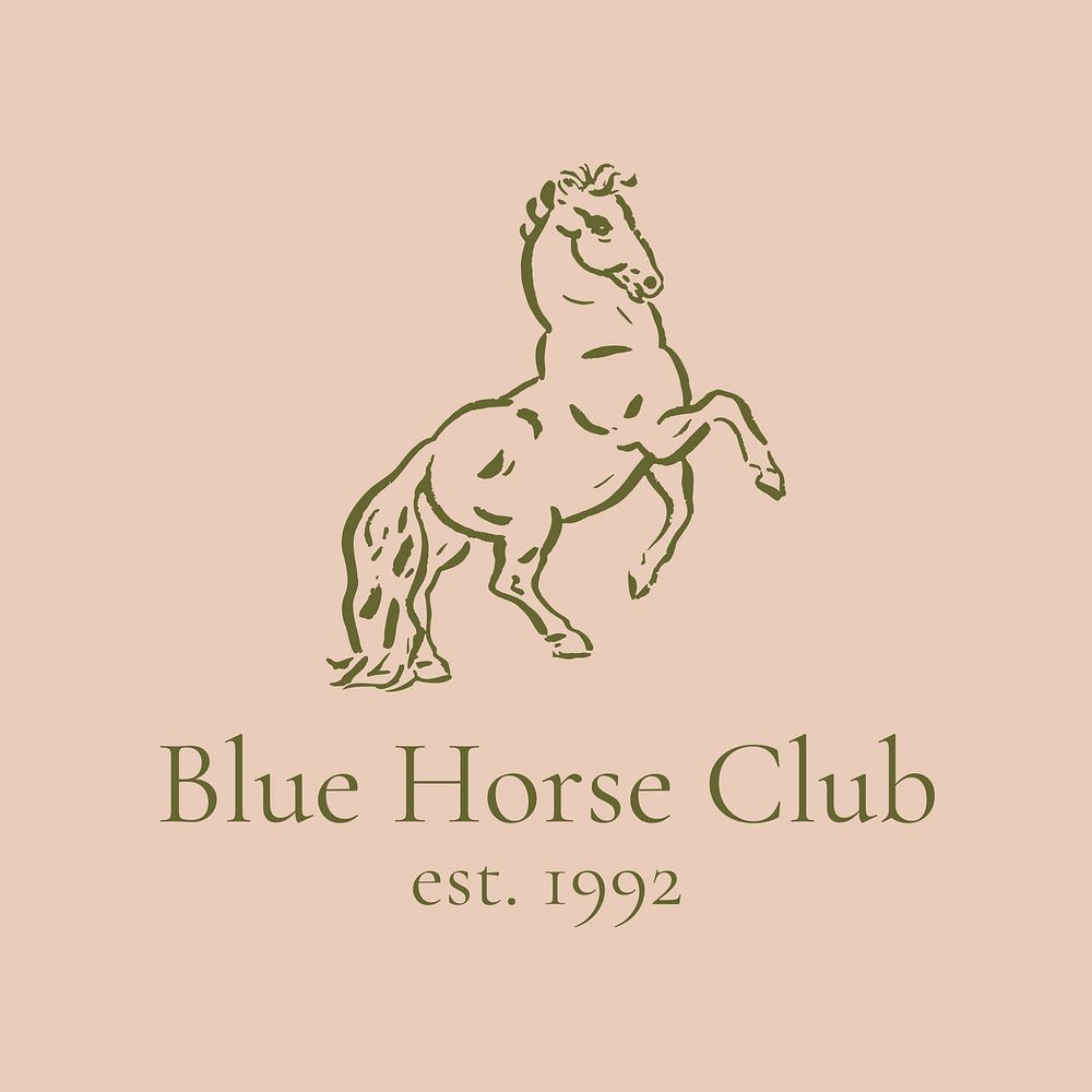 Horse club logo template pink  