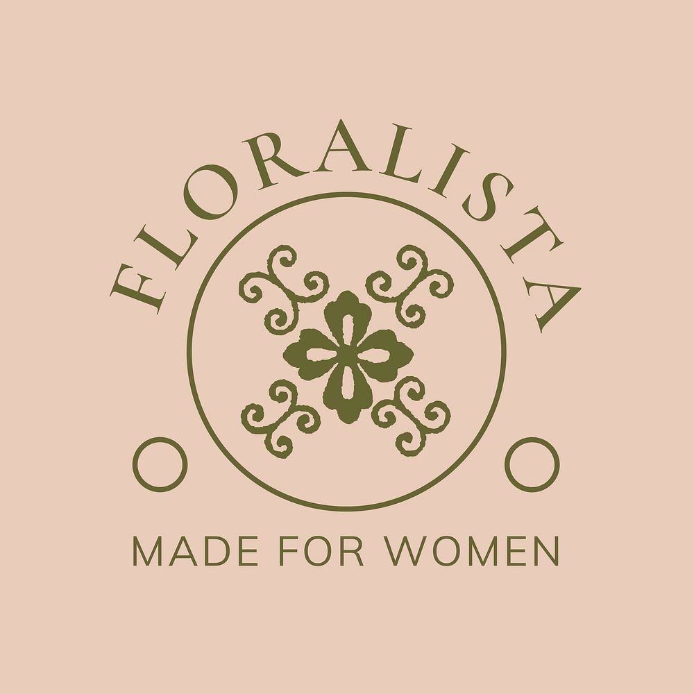 Florist logo template pink  