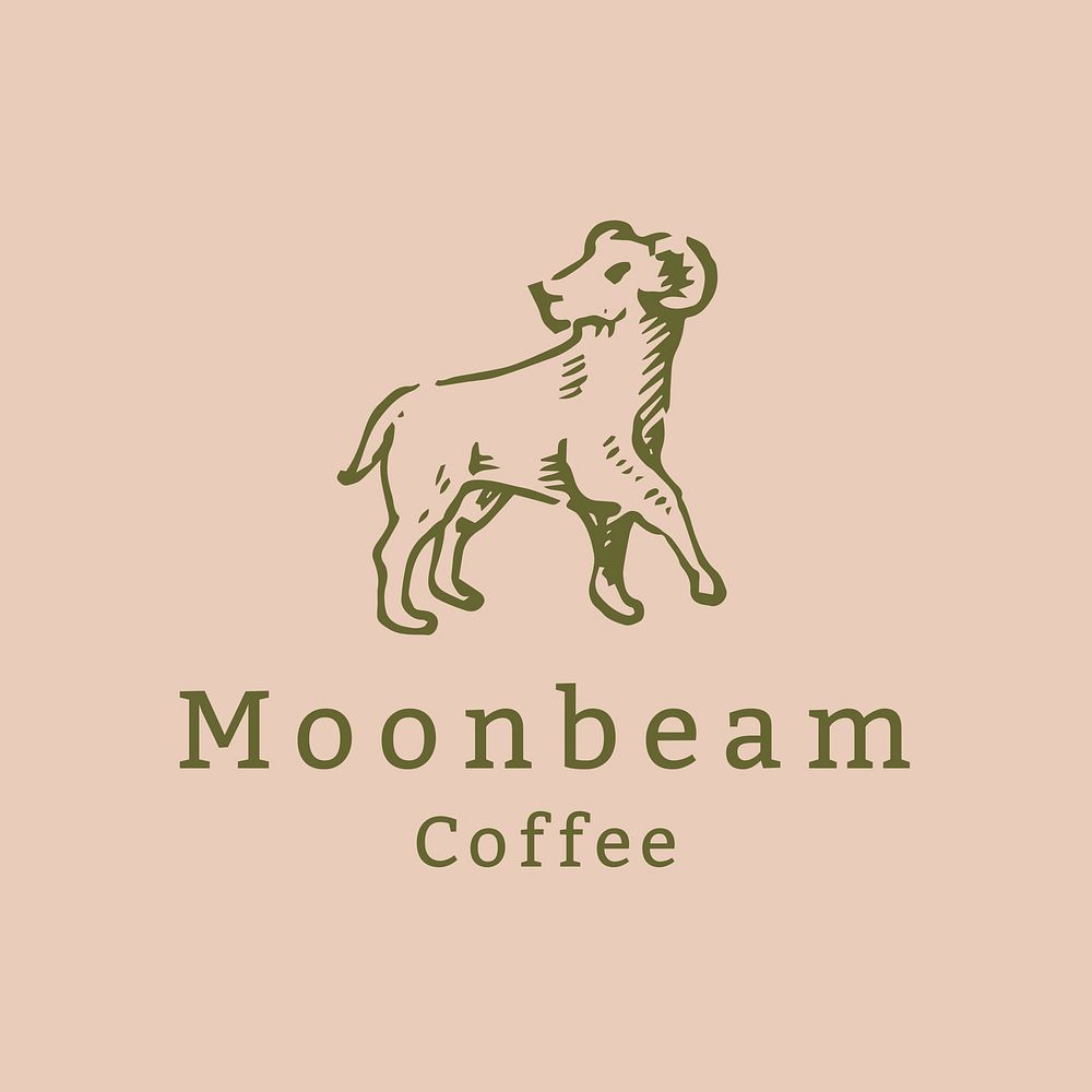 Coffee shop logo template, pink  design