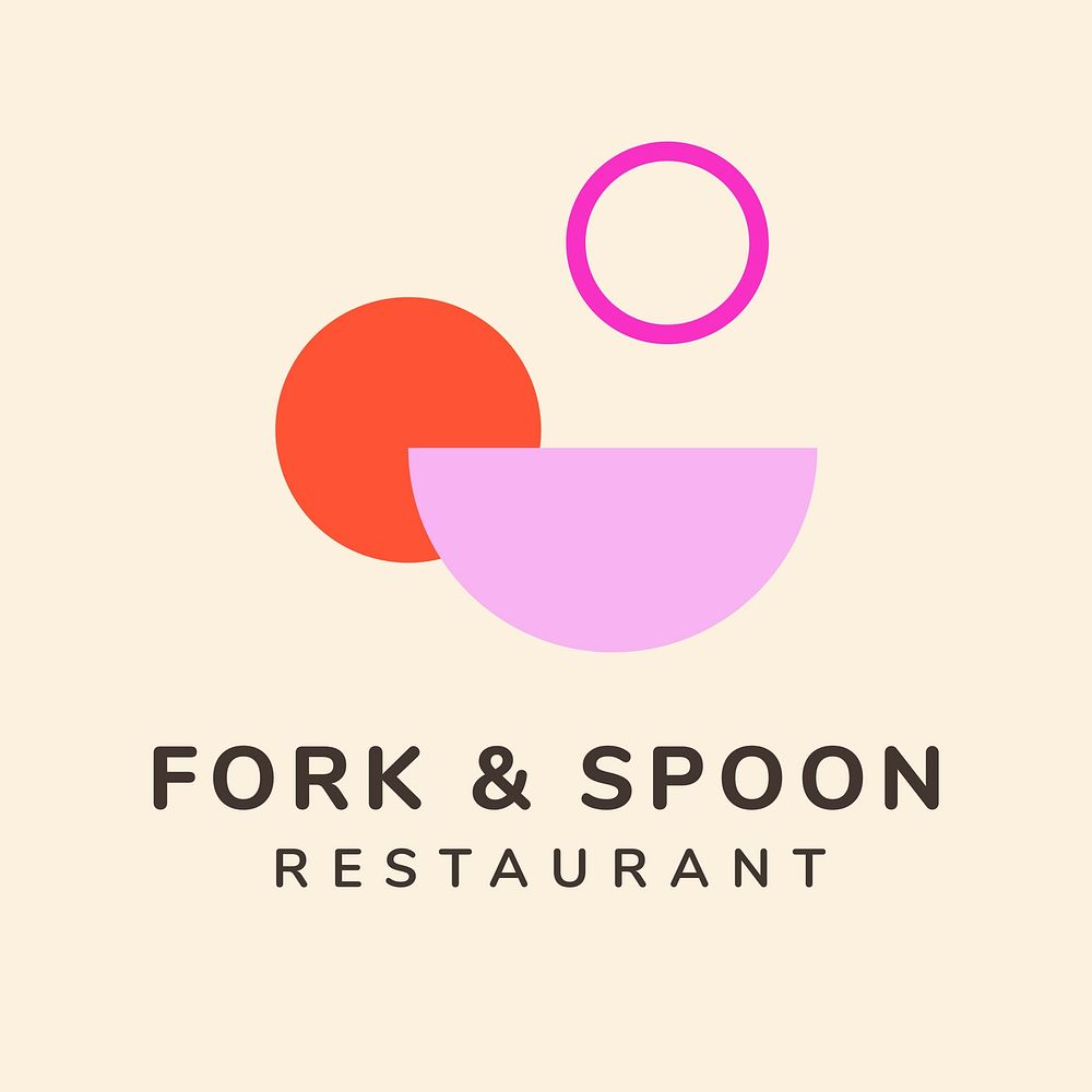 Restaurant logo template abstract shape  