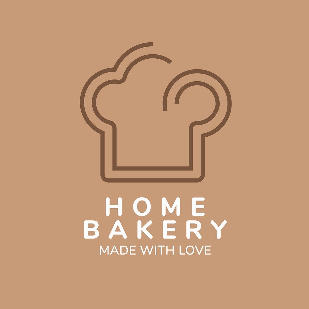 Bakery shop logo template simple line art  