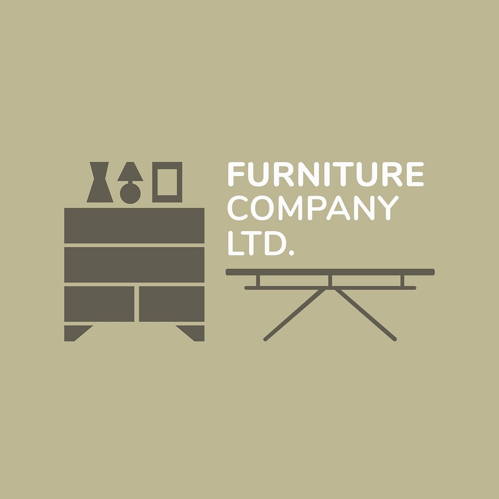 Furniture company logo template minimal shapes  