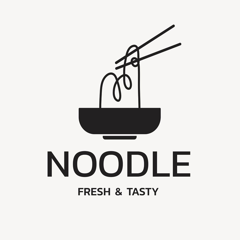 Noodle restaurant logo template cute food   
