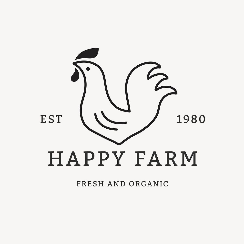 Organic farm logo template cute animal   