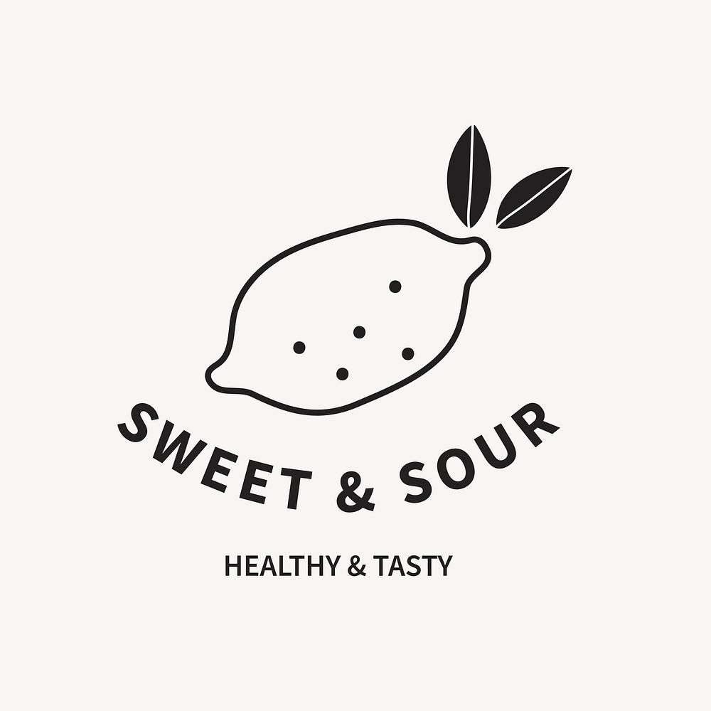 Healthy restaurant logo template cute food   