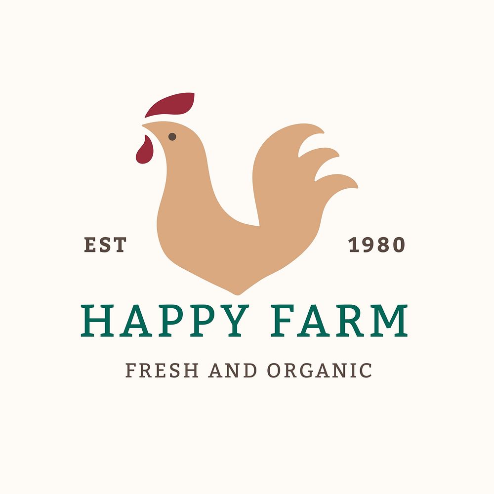 Organic farm logo template cute animal   