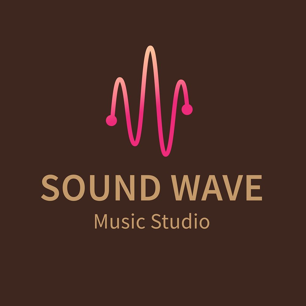 Music studio logo template line art  