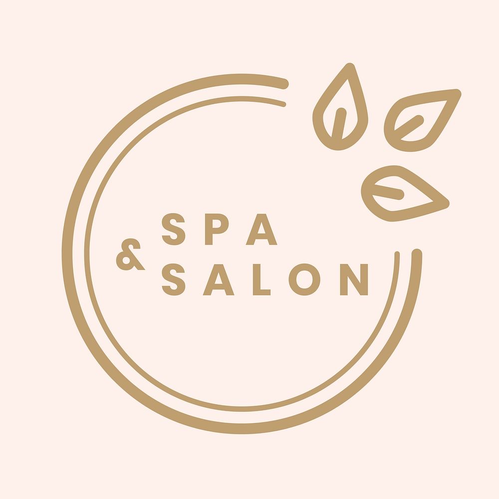 Beauty spa logo template beige aesthetic  
