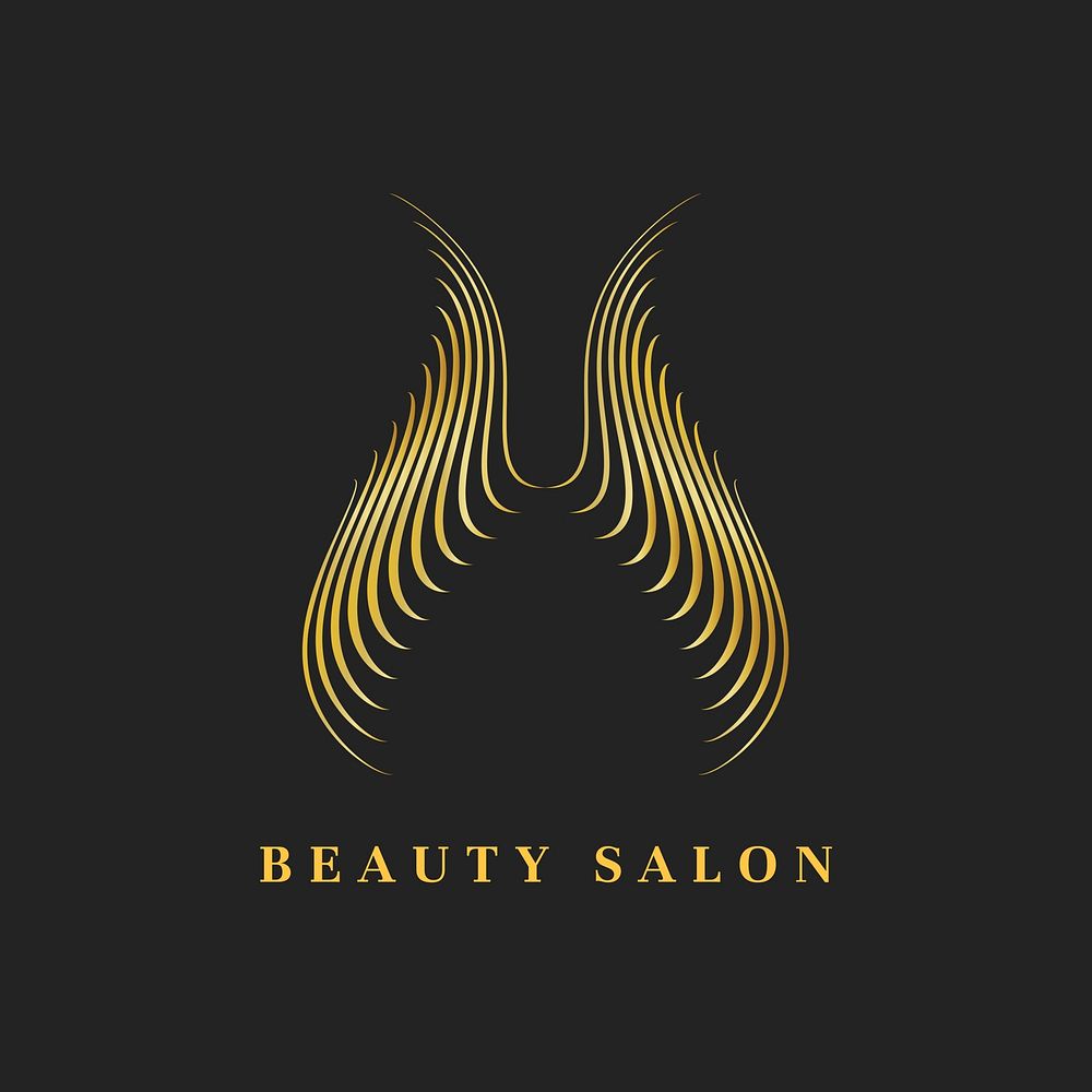 Beauty salon logo template gold luxury  
