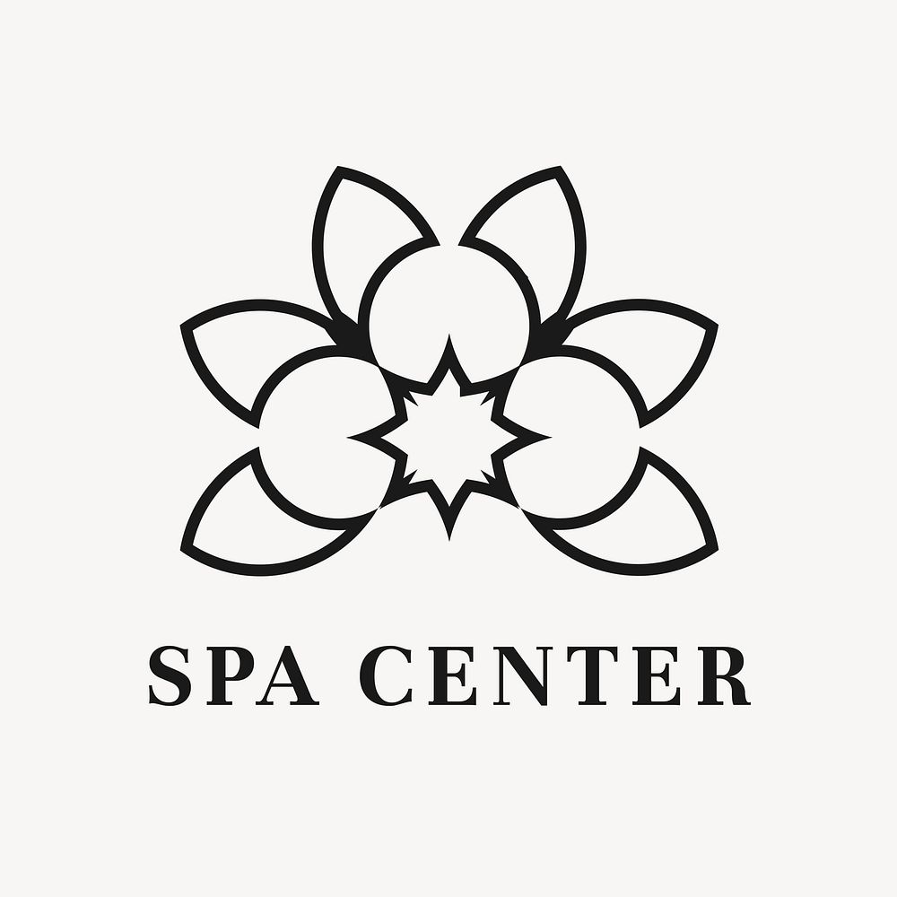 Spa center flower logo template modern  