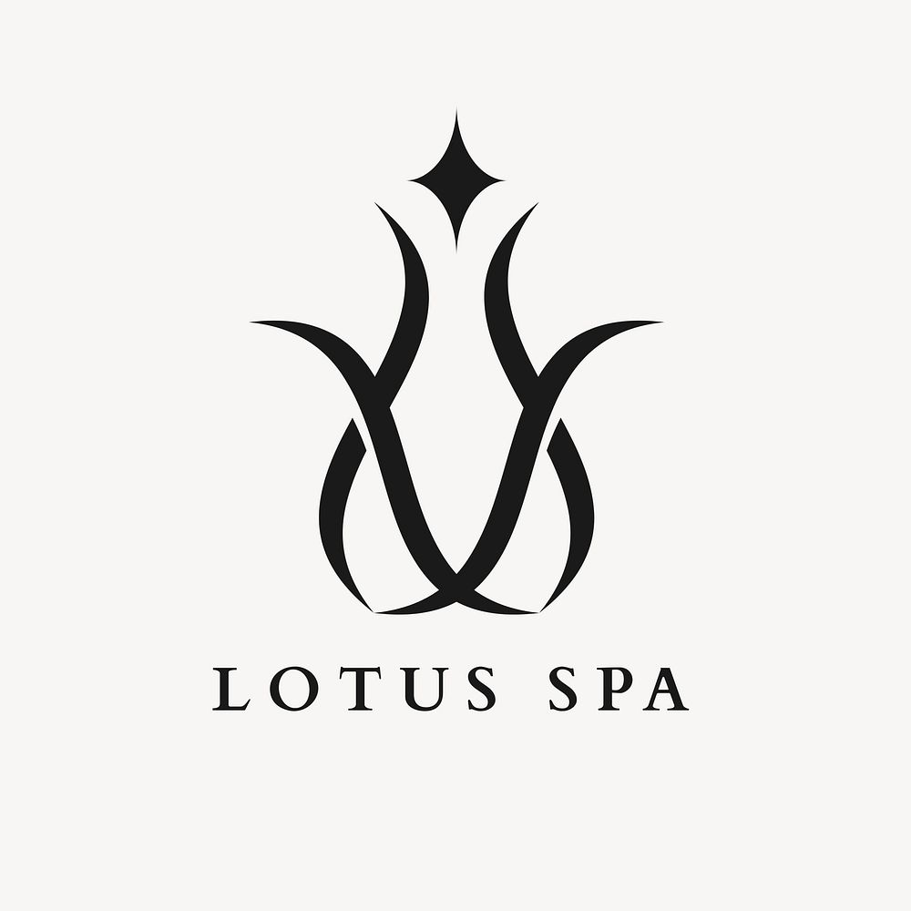 Spa center lotus logo template flower modern 