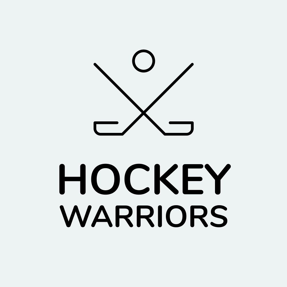 Hockey sports logo template minimal business branding  