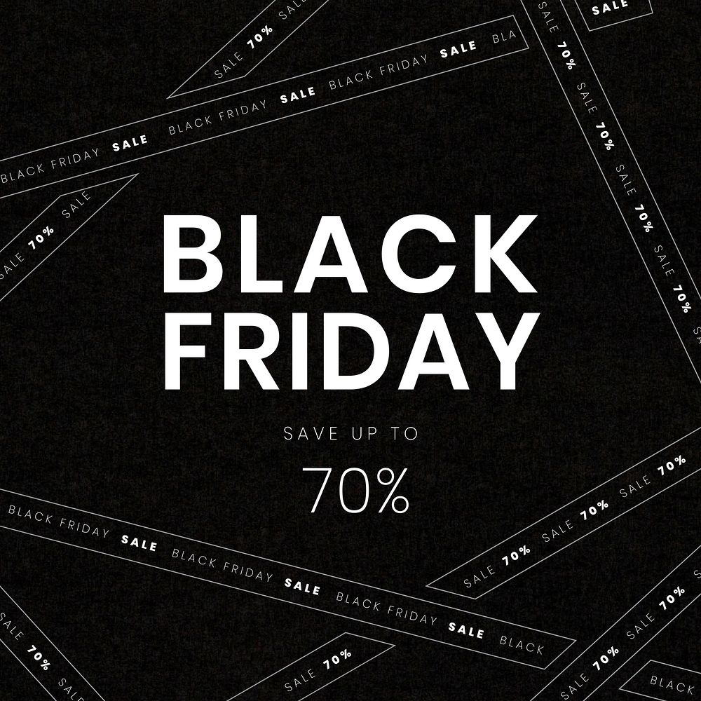 Black Friday instagram post template, monochrome design