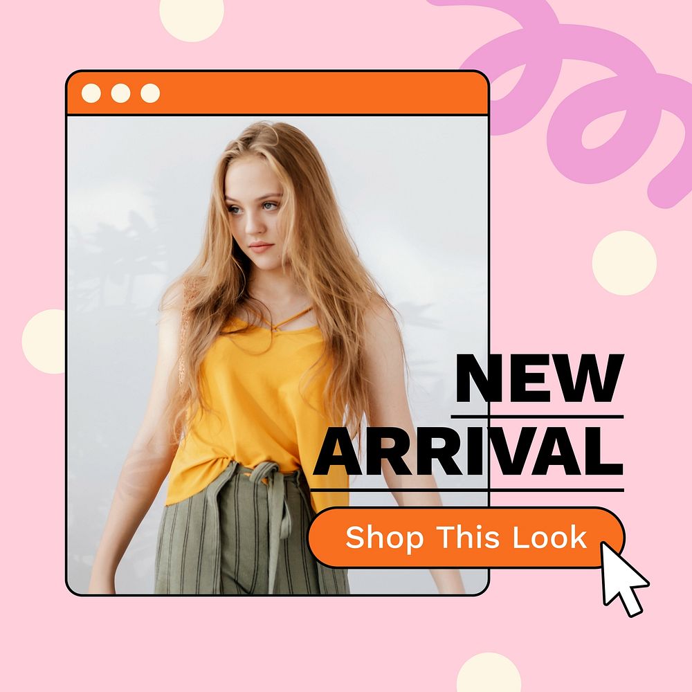 New arrival Instagram post template, aesthetic fashion advertisement design