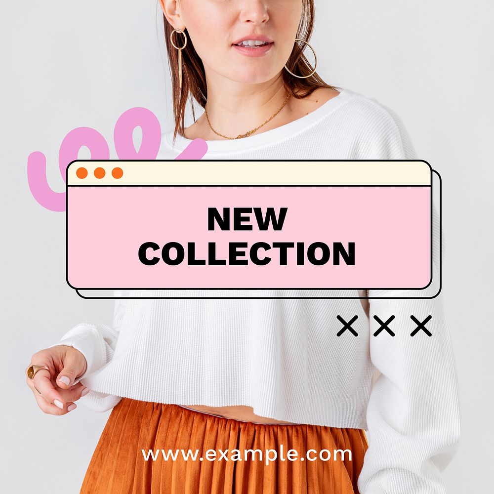 New collection Instagram post template, aesthetic fashion advertisement design