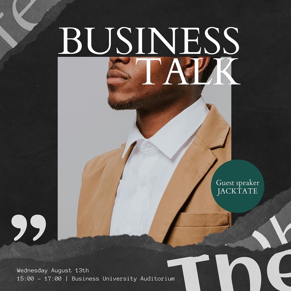 Business talk seminar Instagram post template  