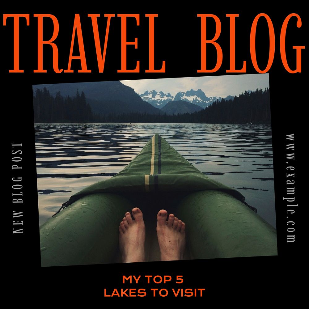 Travel blog Instagram post template