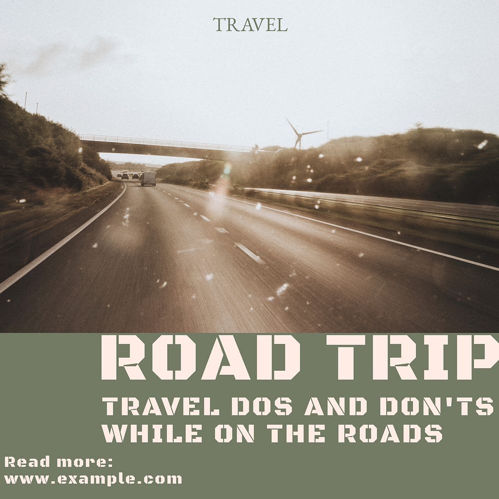 Road trip travel Instagram post template