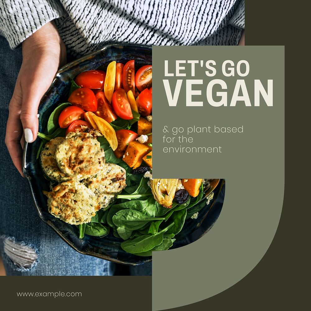 Vegan food Instagram post template