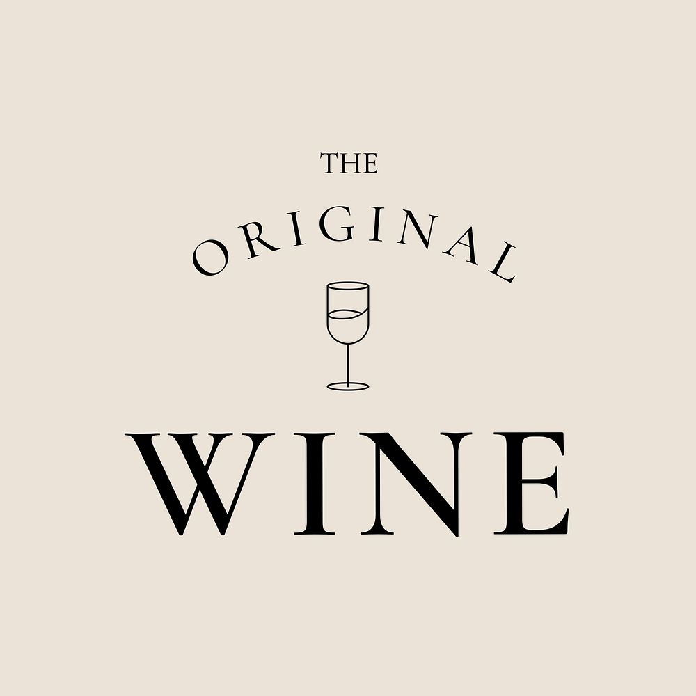 Wine lounge  logo template minimal 