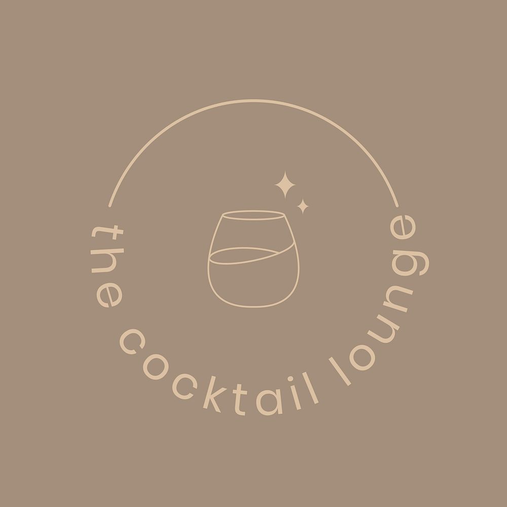 Cocktail lounge  logo template minimal 