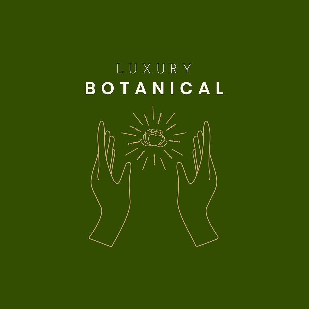Luxury botanical logo template green  