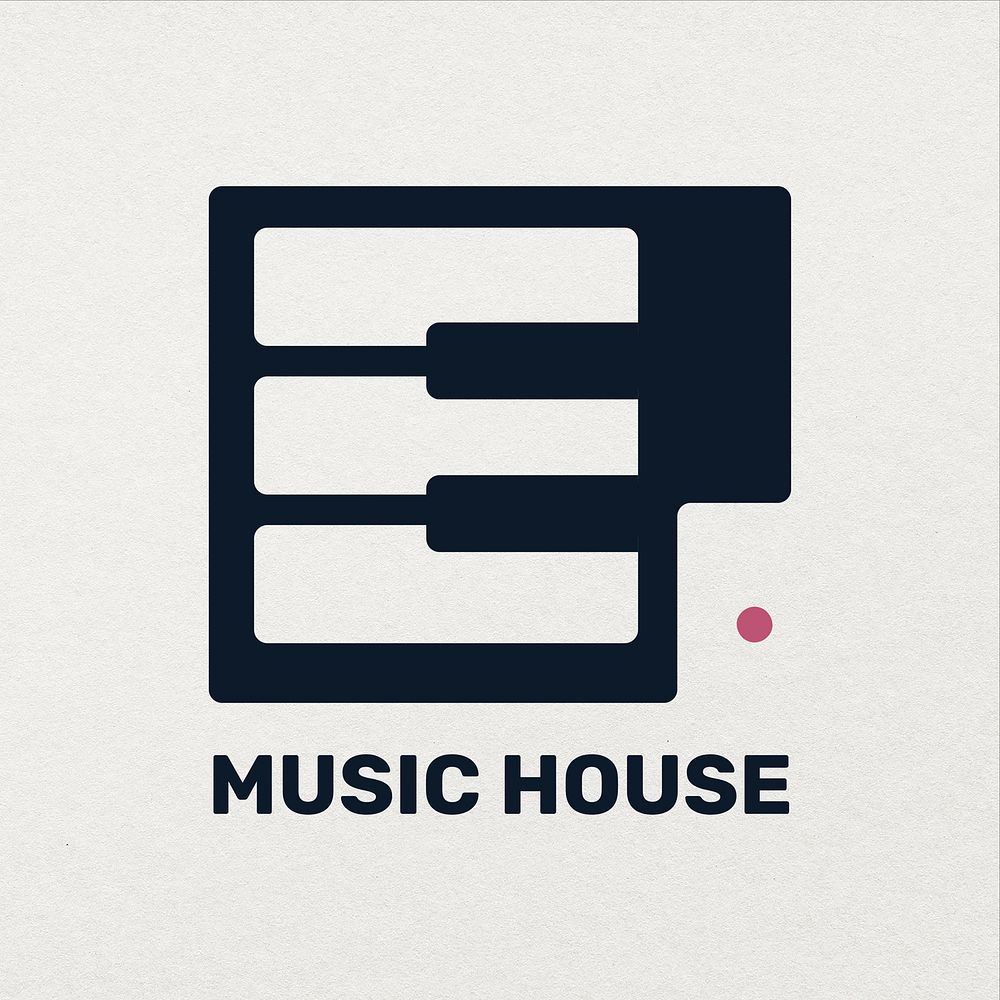Piano key music logo 