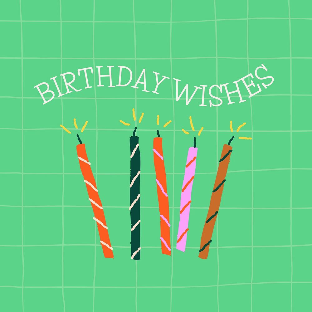 Birthday greeting Facebook  post template  doodle 