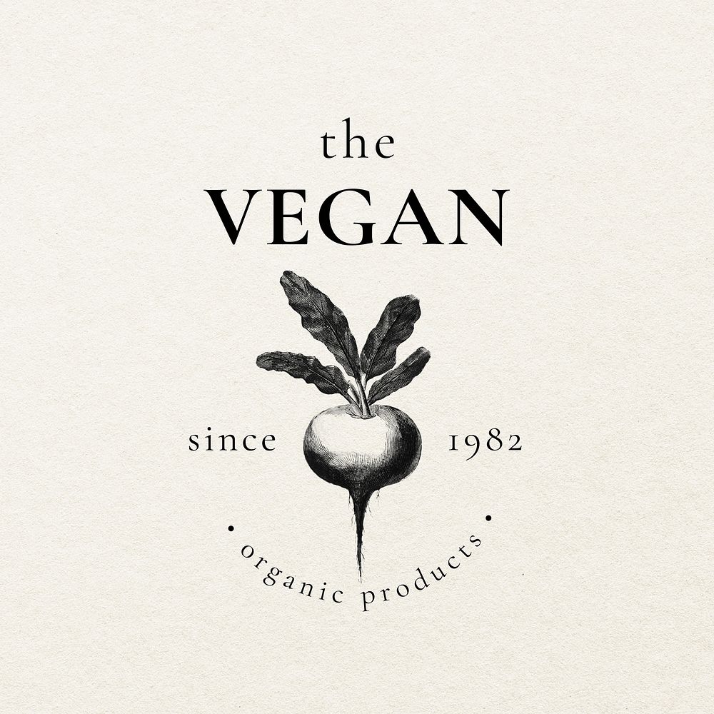 Vegan restaurant editable logo template