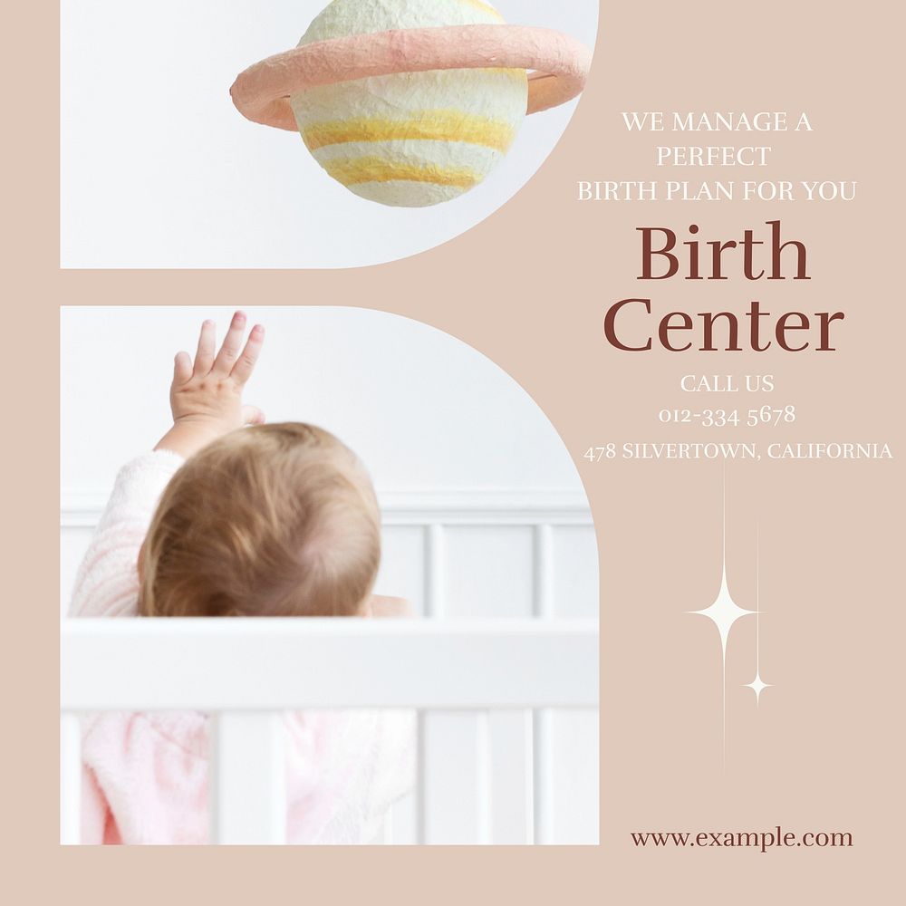 Birth center Instagram post template