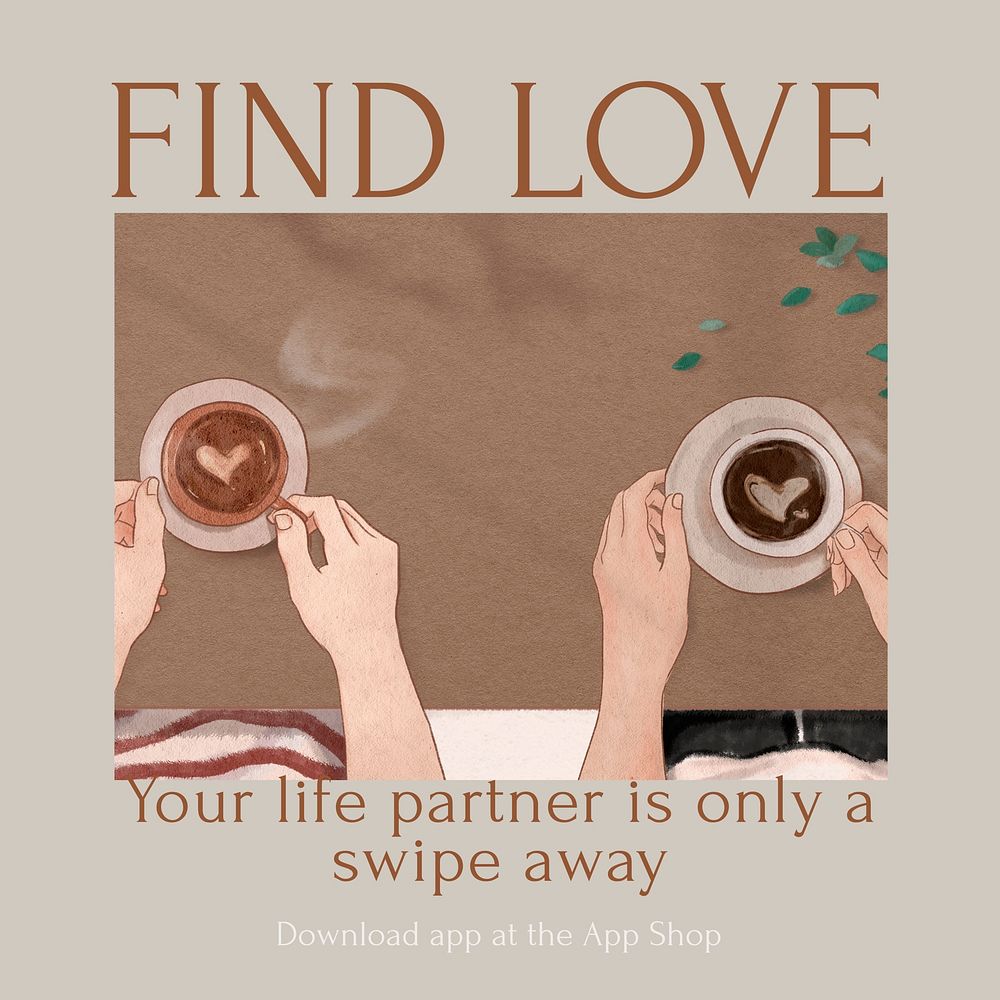 Find love Instagram post template
