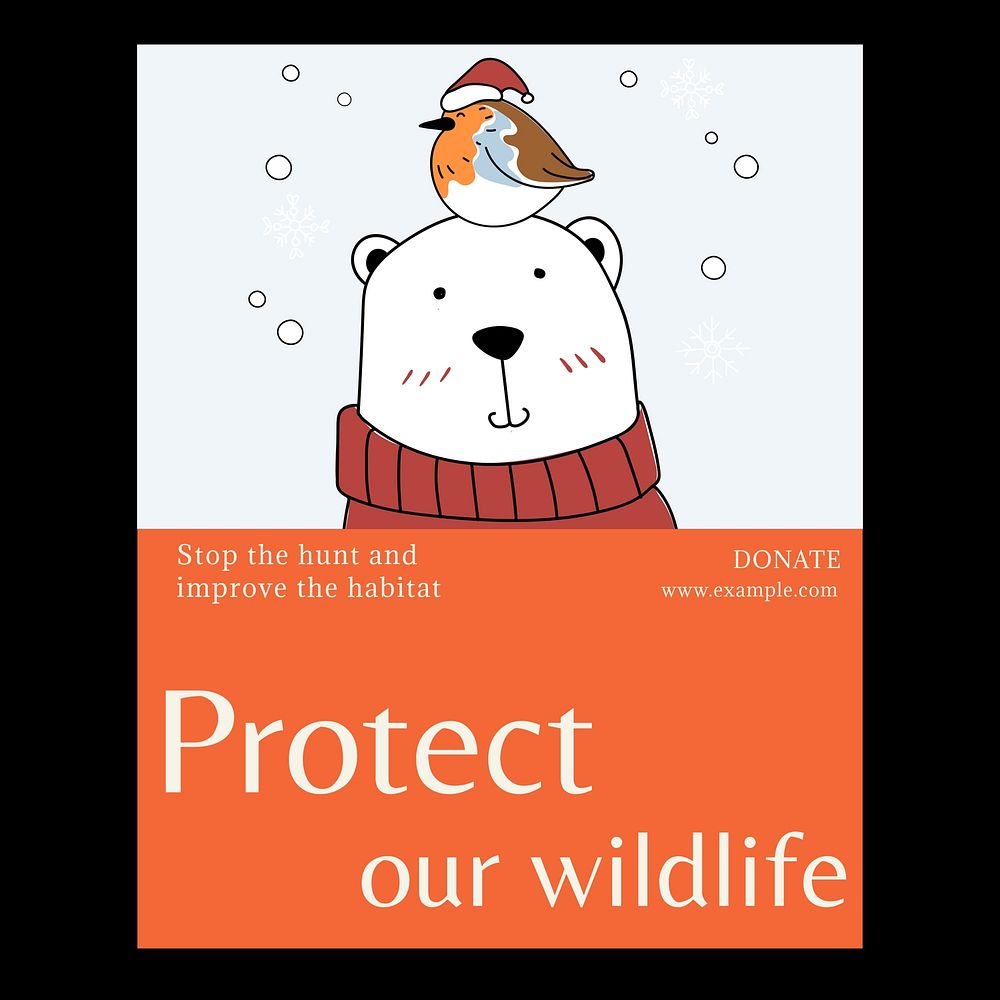 Protect our wildlife Instagram post template