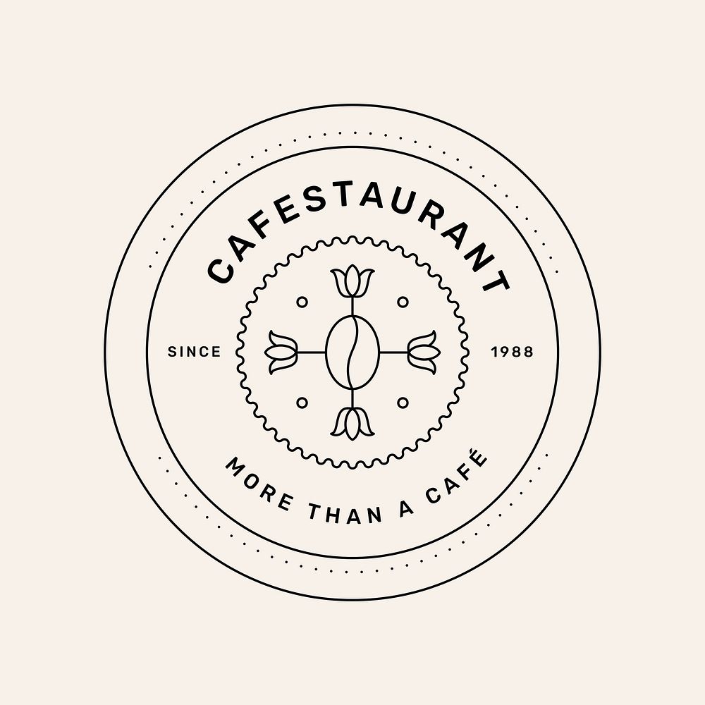Cafe  restaurant  logo template minimal line art
