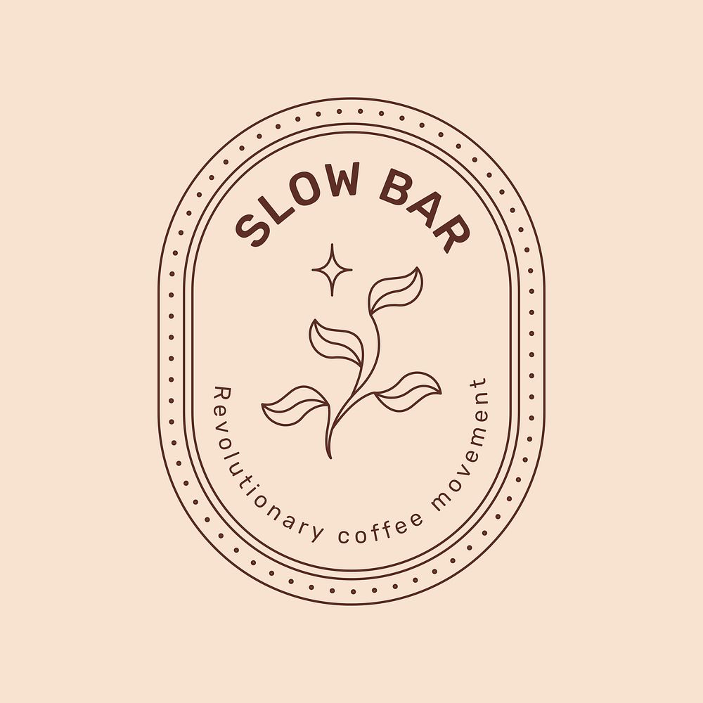 Coffee bar editable logo template, minimal line art