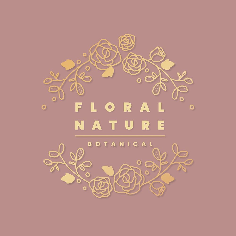 Gold floral logo  template professional  for wellness business