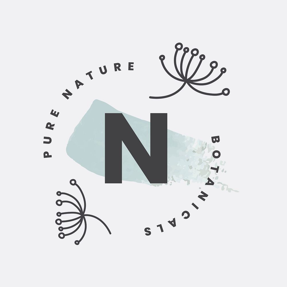 Minimal botanical logo template  organic business