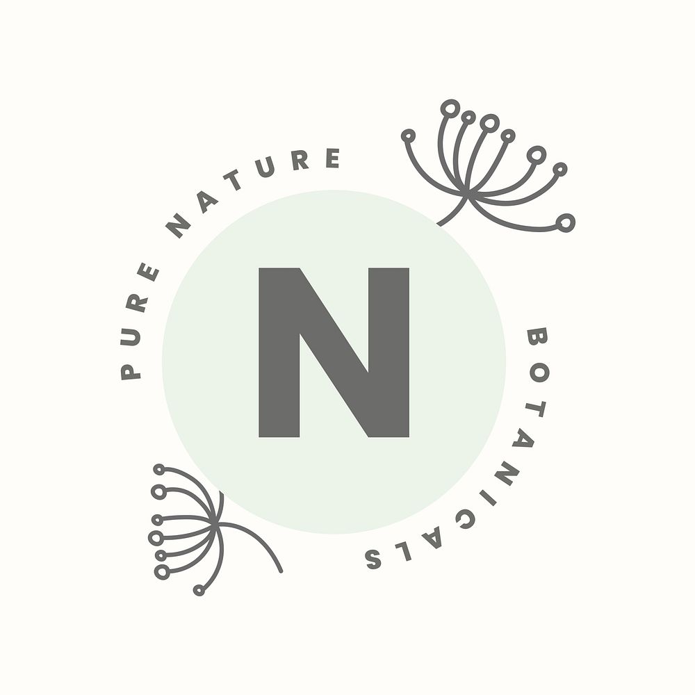 Minimal botanical logo  template modern  for organic business