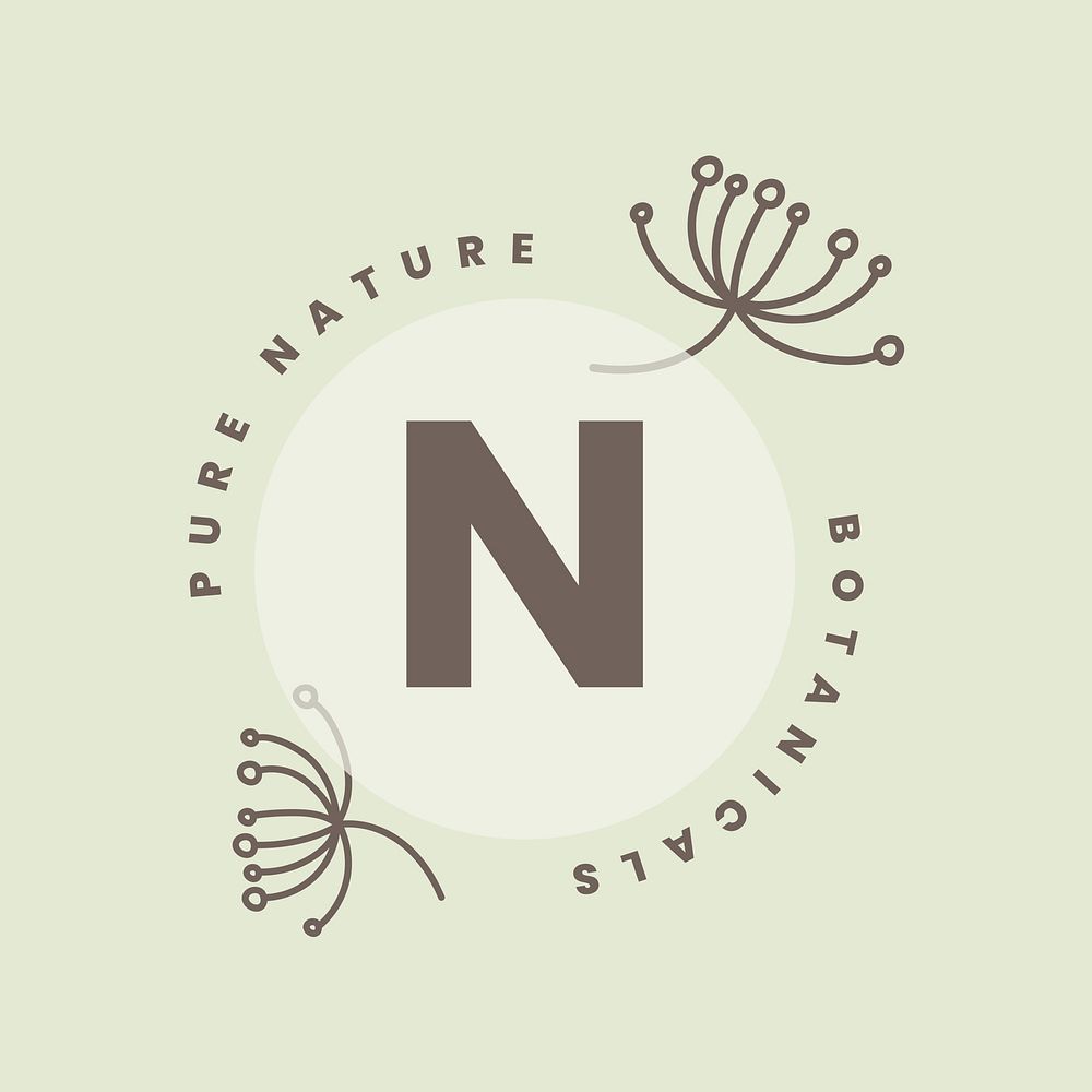 Minimal botanical logo template modern  for organic business