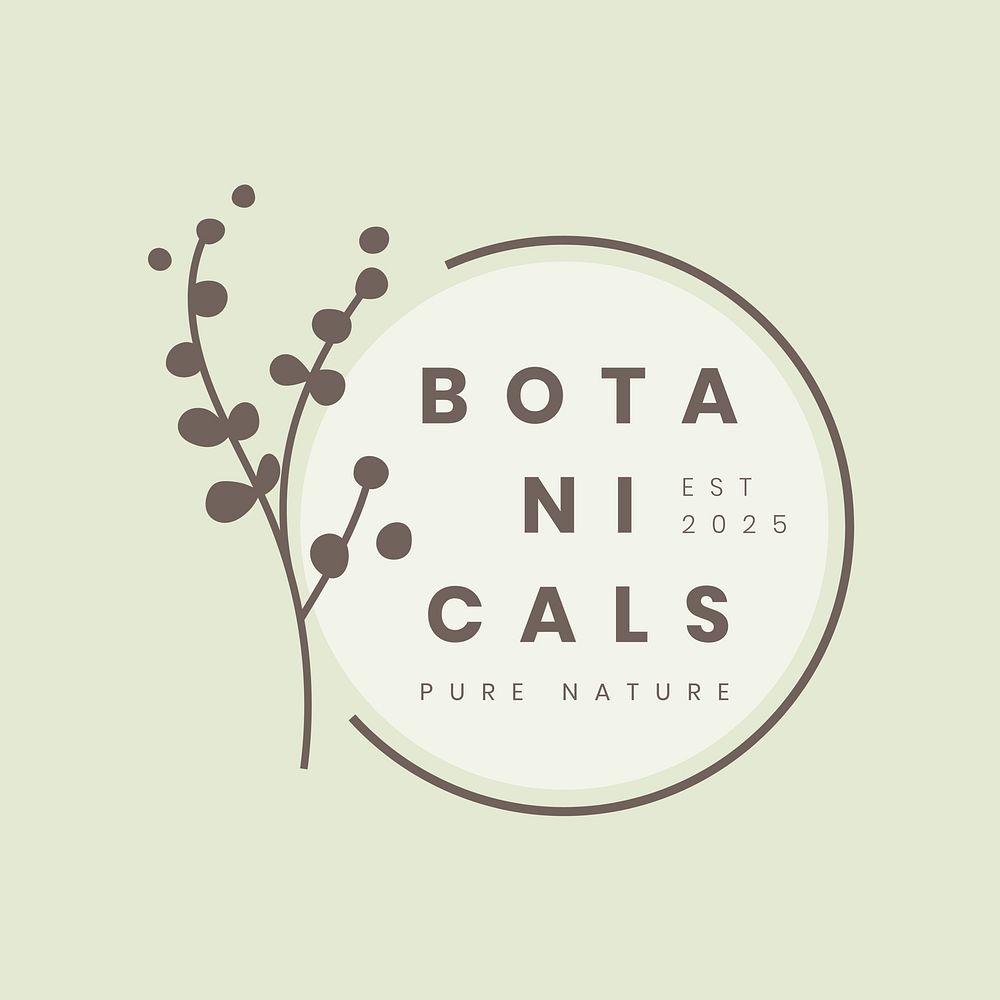 Botanical business  logo template aesthetic  for organic business