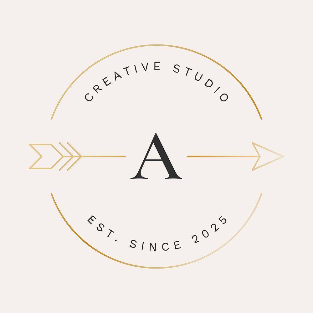 Creative studio branding logo template simple tribal gold arrow 
