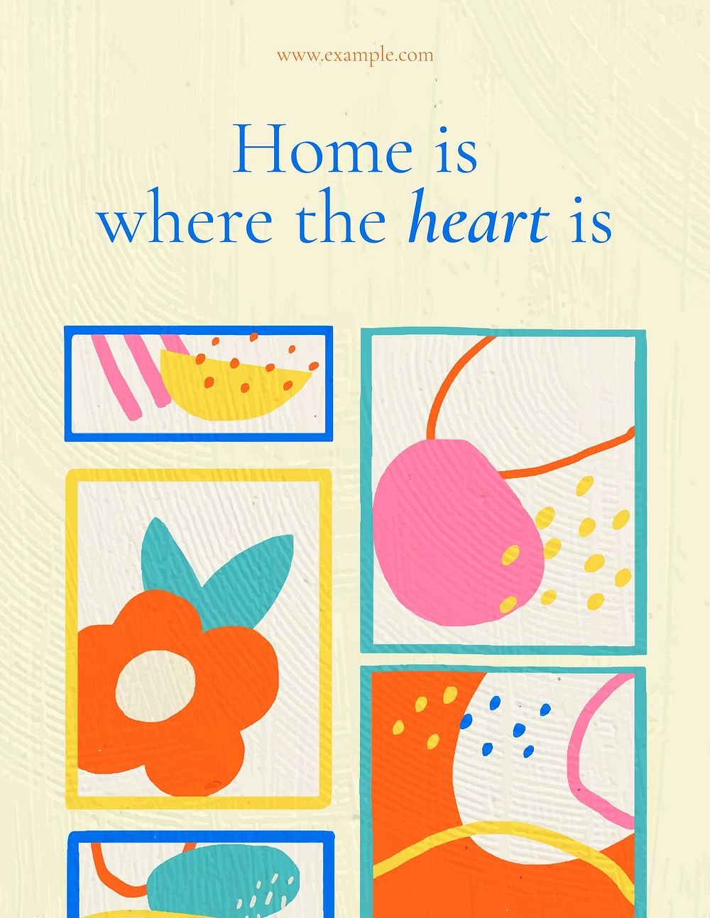 Cute editable flyer template, home interior illustration
