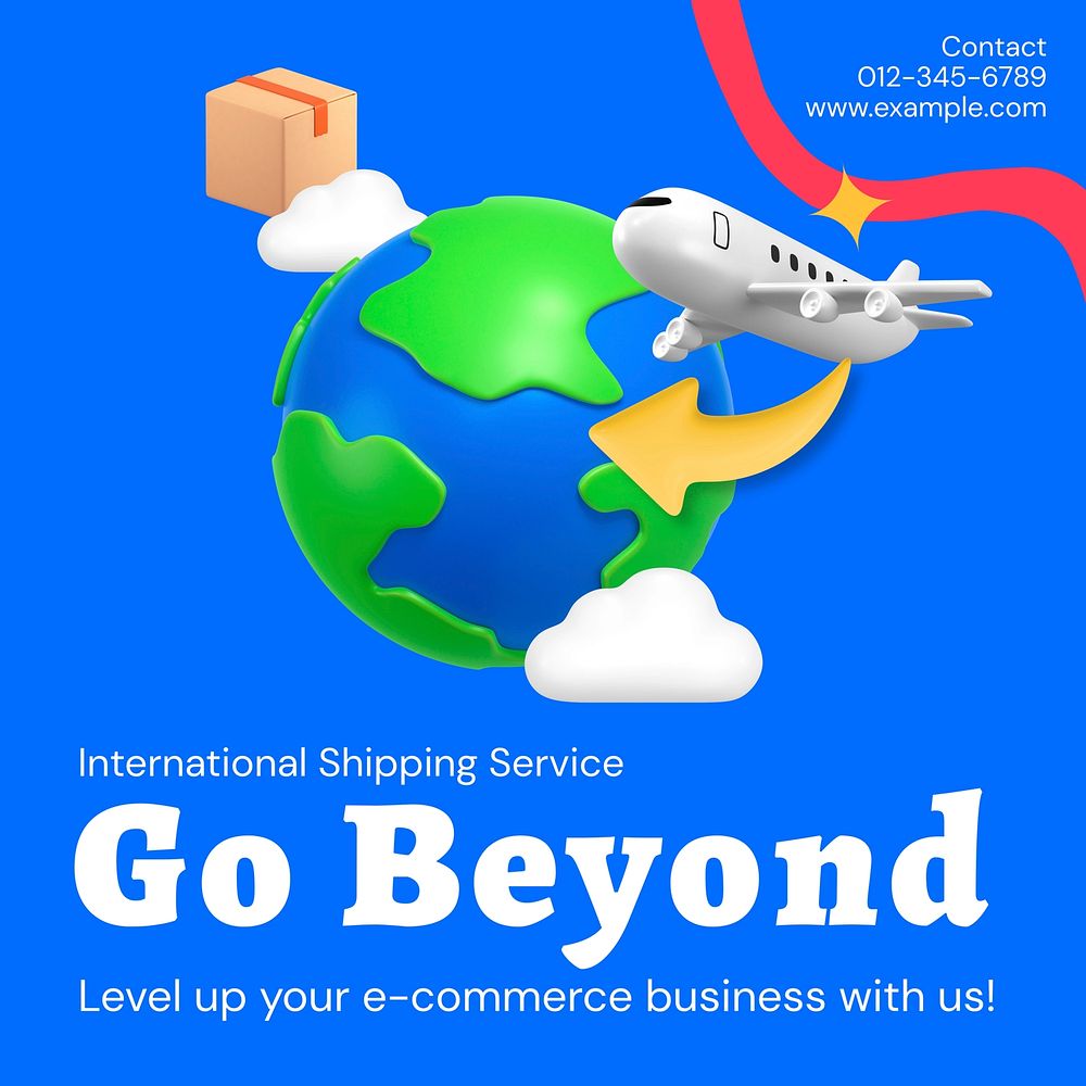 Shipping service Instagram ad template,  social media post design