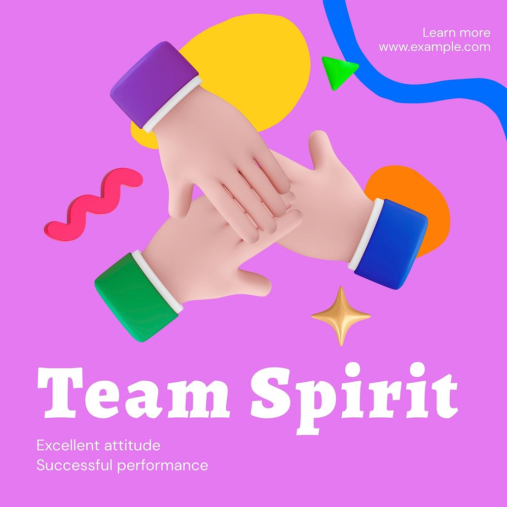 Team spirit Instagram ad template,  social media post design