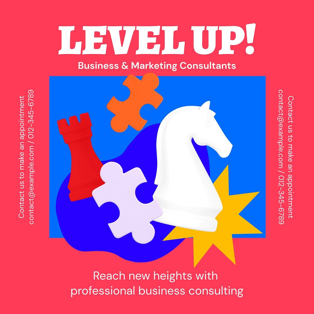 Level up Instagram ad template,  social media post design
