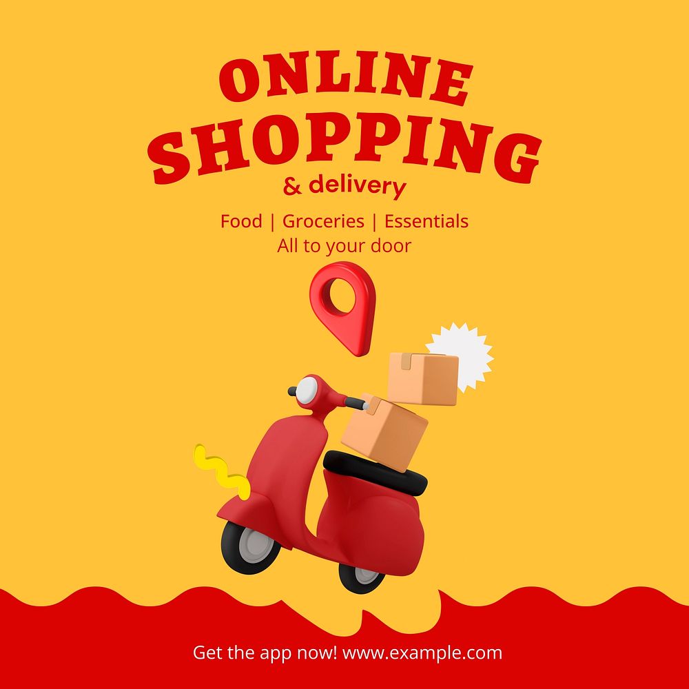 Online shopping Instagram ad template,  social media post design