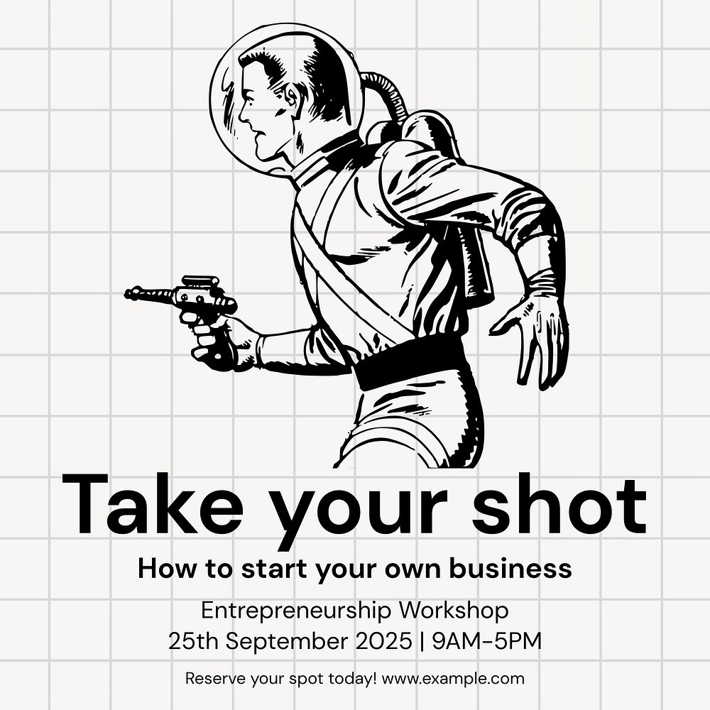 Starting own business Instagram ad template,  social media post design